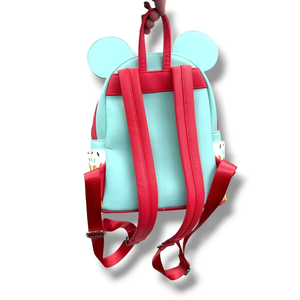 Loungefly Disney Mickey & Minnie‎ Banana Split Sundae Mini Backpack Blue Pink